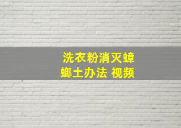 洗衣粉消灭蟑螂土办法 视频